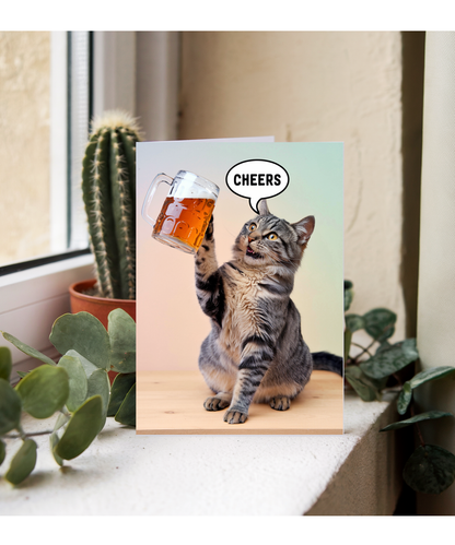Cheers with Cat with a Beer Mug