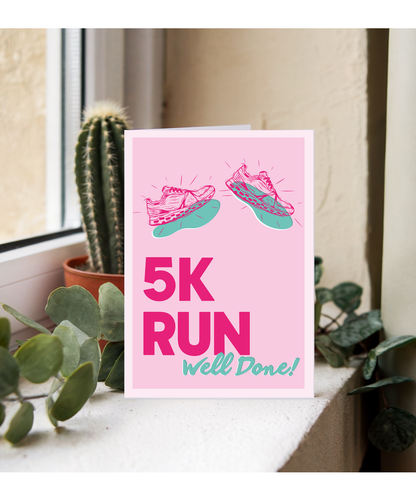 Motivational Well Done Card for Beginner Runner Completing 5km