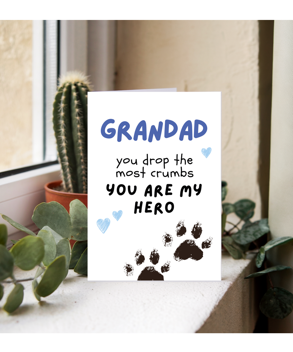 Funny Dog Grandad Birthday Card from the Dog You are My Hero