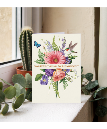 humming bird congratulations on your engagement