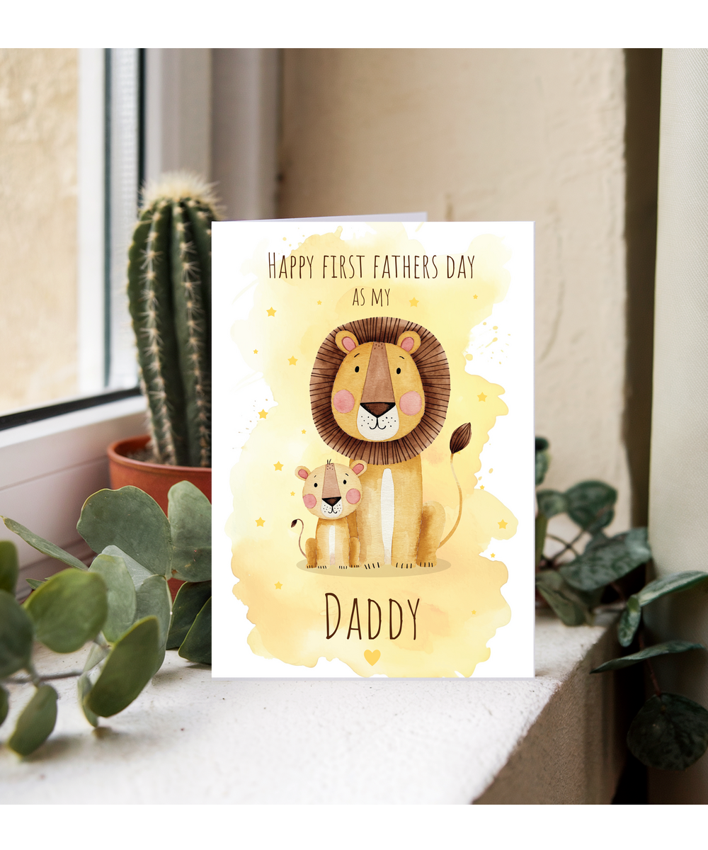 Fathers day first fathers day Daddy Lion and cub
