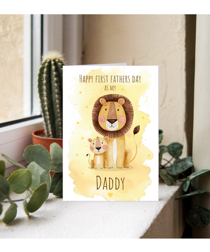 Fathers day first fathers day Daddy Lion and cub