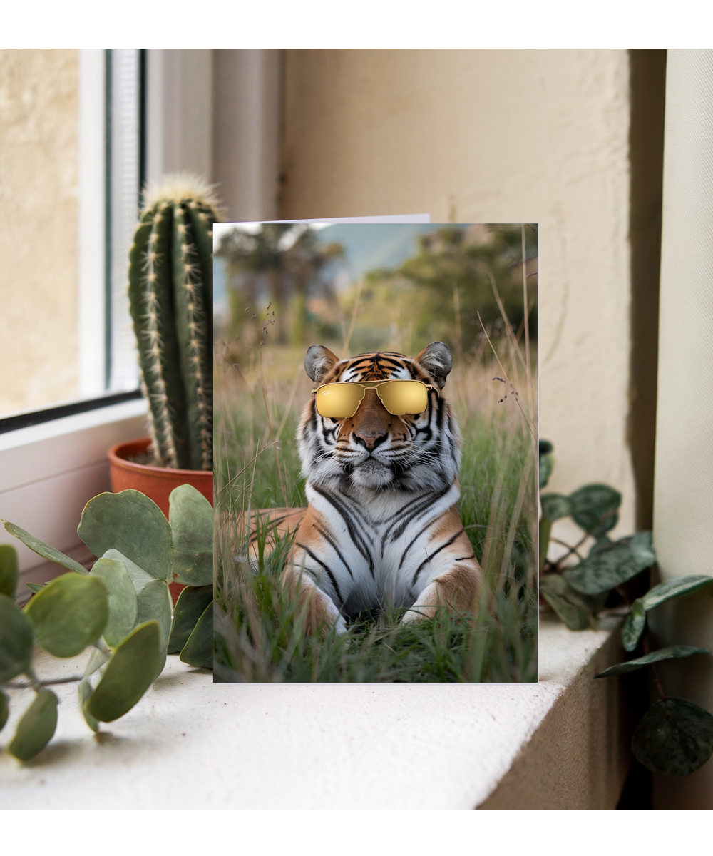 Tiger with Gold-Tinted Shades