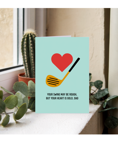 Happy Birthday Card Your Heart is Gold Golf for Dad