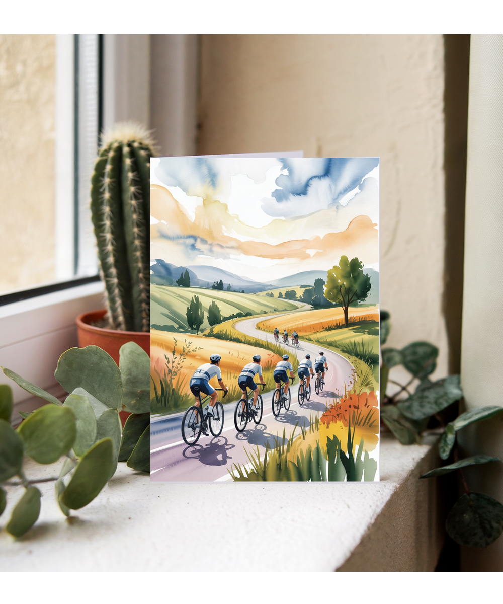 Watercolour Countryside Group Ride