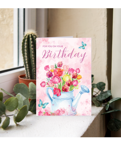 Especially for you on your birthday Floral Watering Can