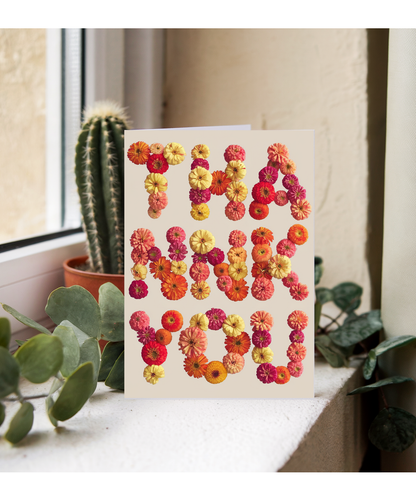 Thank You - Bright Zinnia Blooms