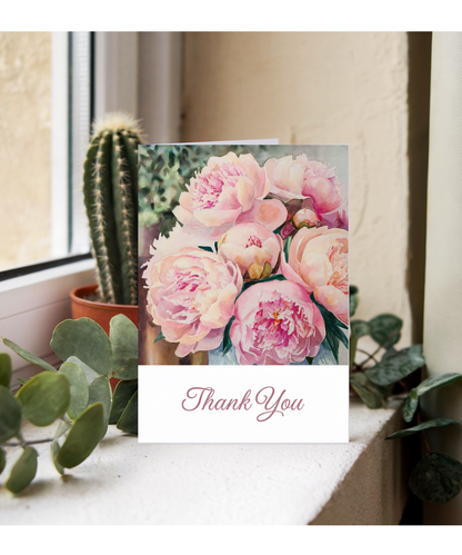 Thank You - Watercolor Peonies
