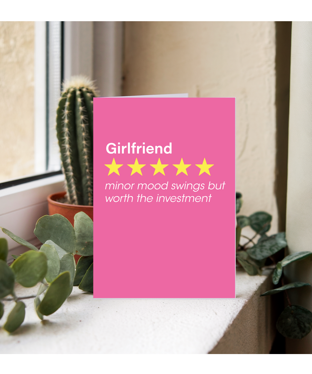 Funny Review Card for Girlfriend Comes With Minor Mood Swings