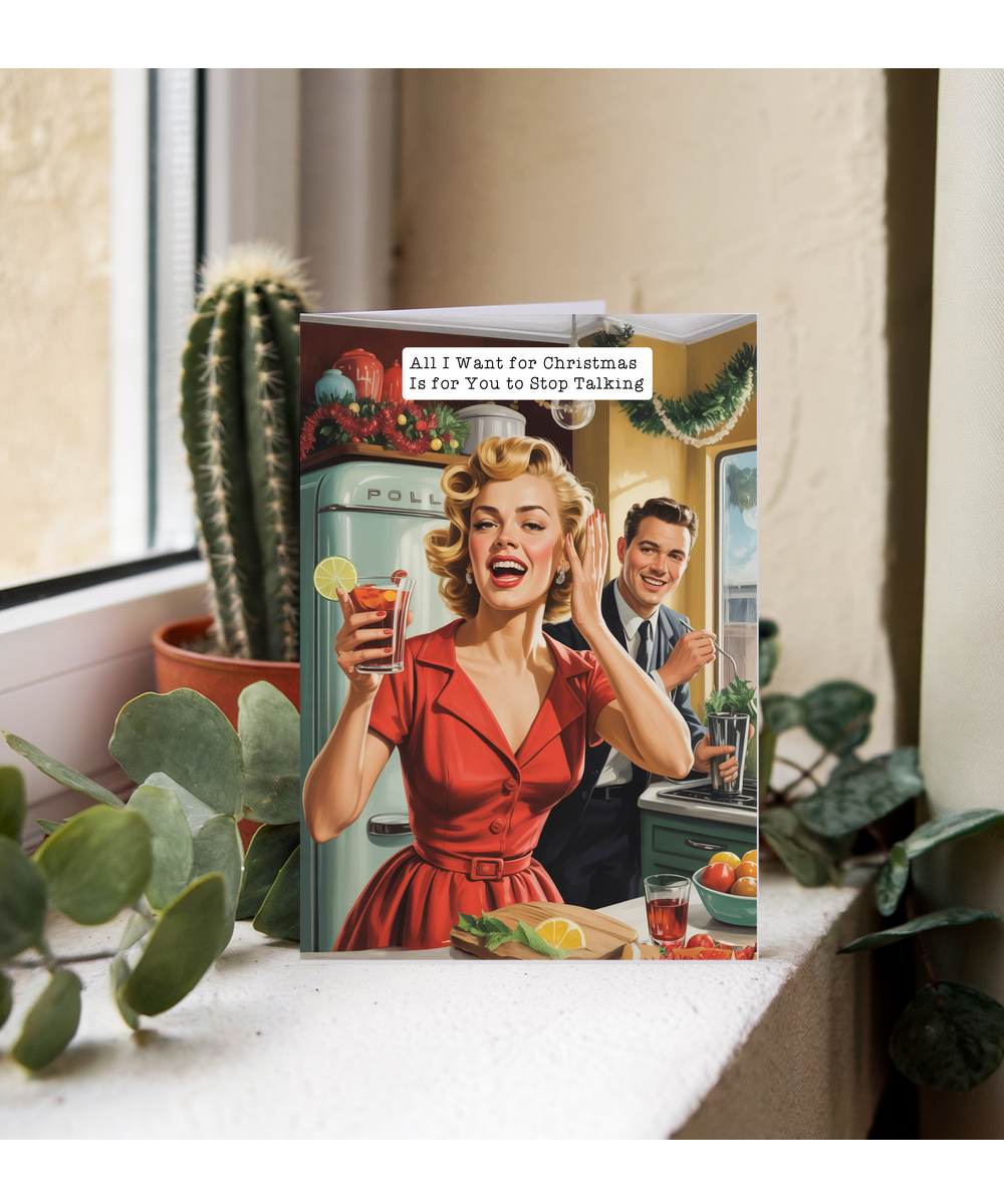 funny vintage christmas stop talking