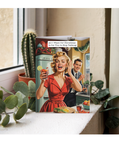 funny vintage christmas stop talking