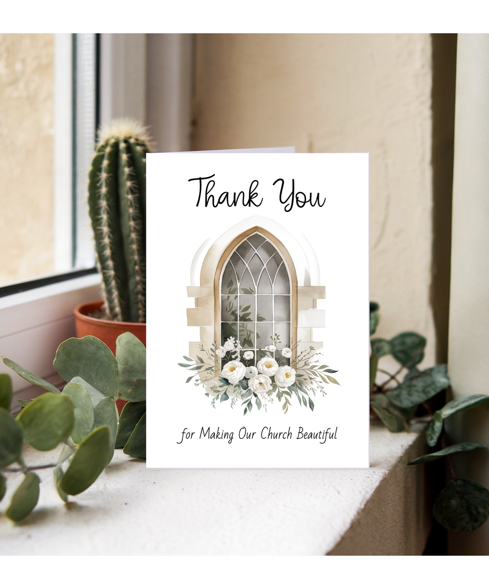 Church Florist Thank You Card for Making Our Church Beautiful