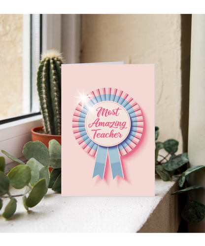 Teacher Thank You Card for Dance Teacher Feminine Rosette Award