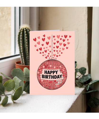 Happy Birthday Card disco ball