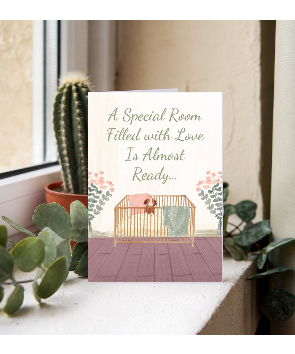 pregnancy card a special room filled with love is almost ready