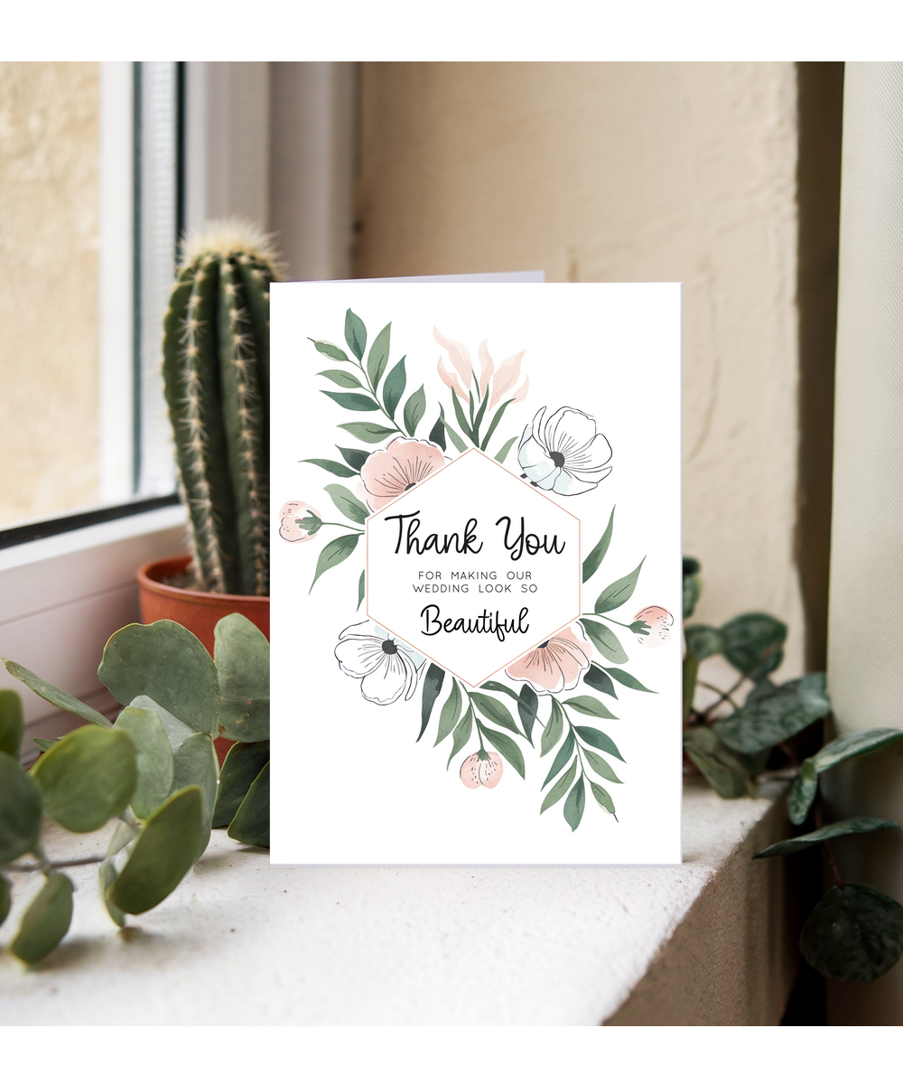 Wedding Decoration Thank You Card for Making Our Wedding Look So Beautiful