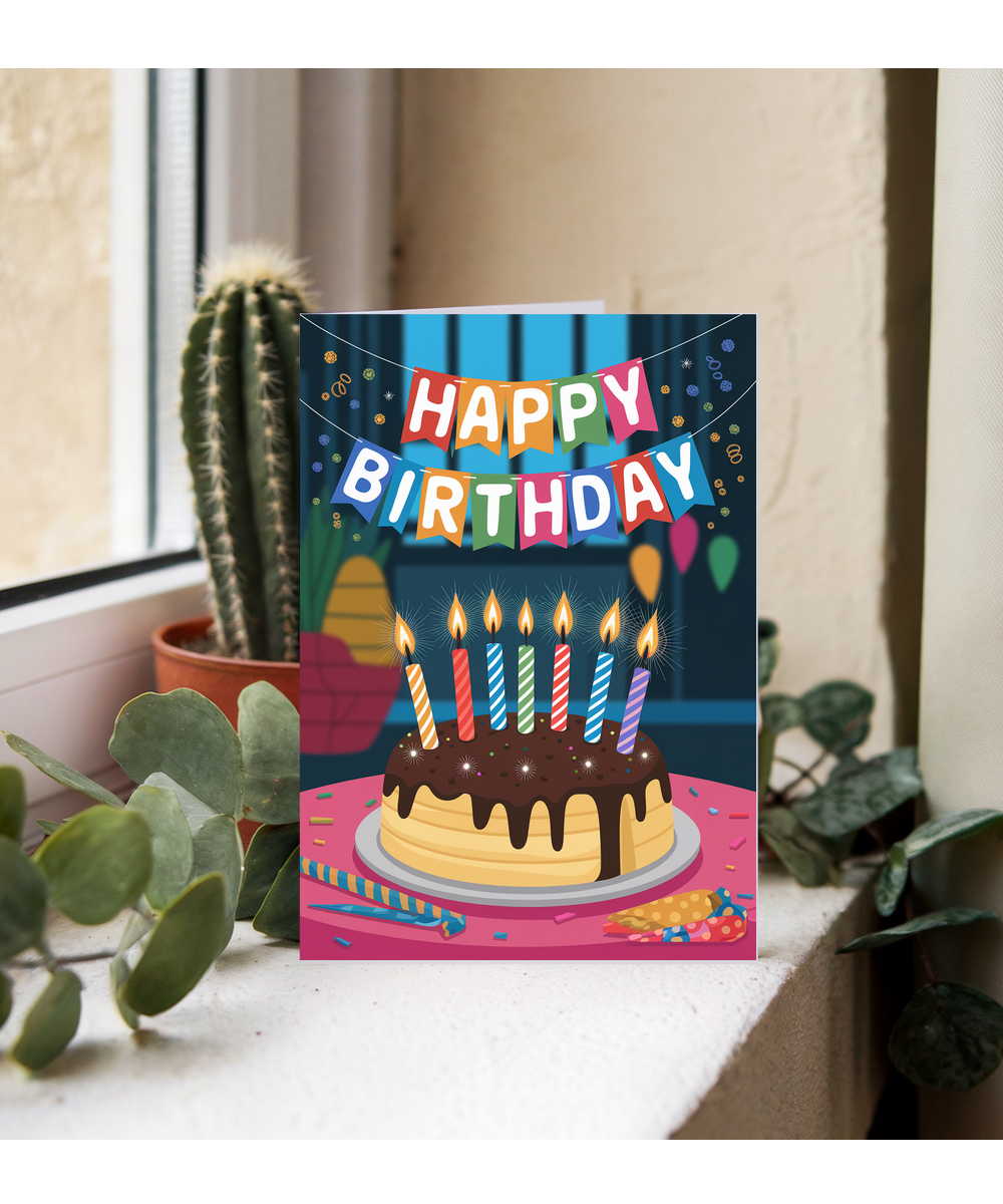 Colorful Birthday Candles and Sparkles