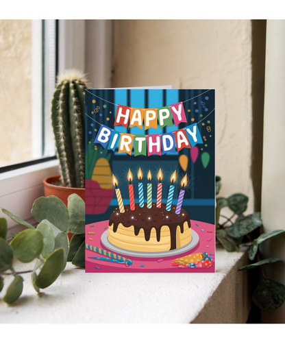 Colorful Birthday Candles and Sparkles