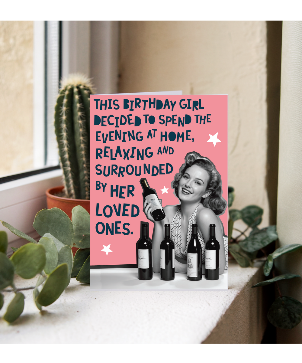 This birthday girl decided to spend the evening at home relaxing and surrounded by her loved ones