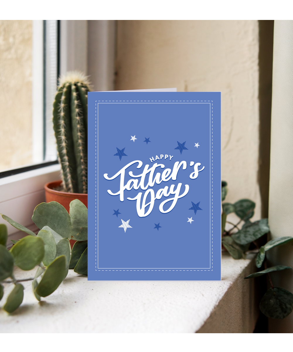 Happy Fathers Day Card Simple Starry Design