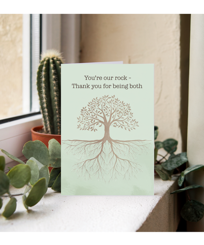 Mothers day card for Dad You're Our Rock Thank You for Being Both