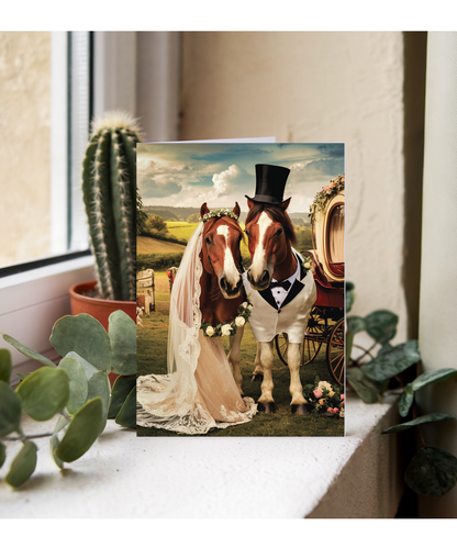 funny horse bride and groom