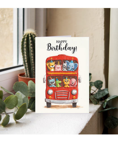 Happy Birthday animal bus