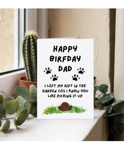 Funny Dog Dad Birthday Card from the Dog Poo Joke