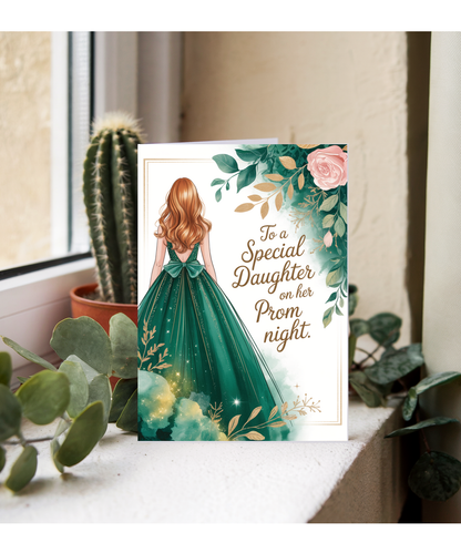 to a special daughter on her prom night emerald green