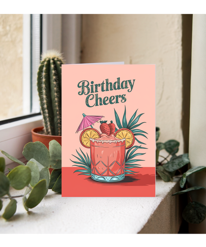 Birthday Cheers Card for her cocktail