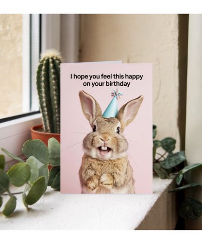 Birthday Card happy on your birthday Rabbit