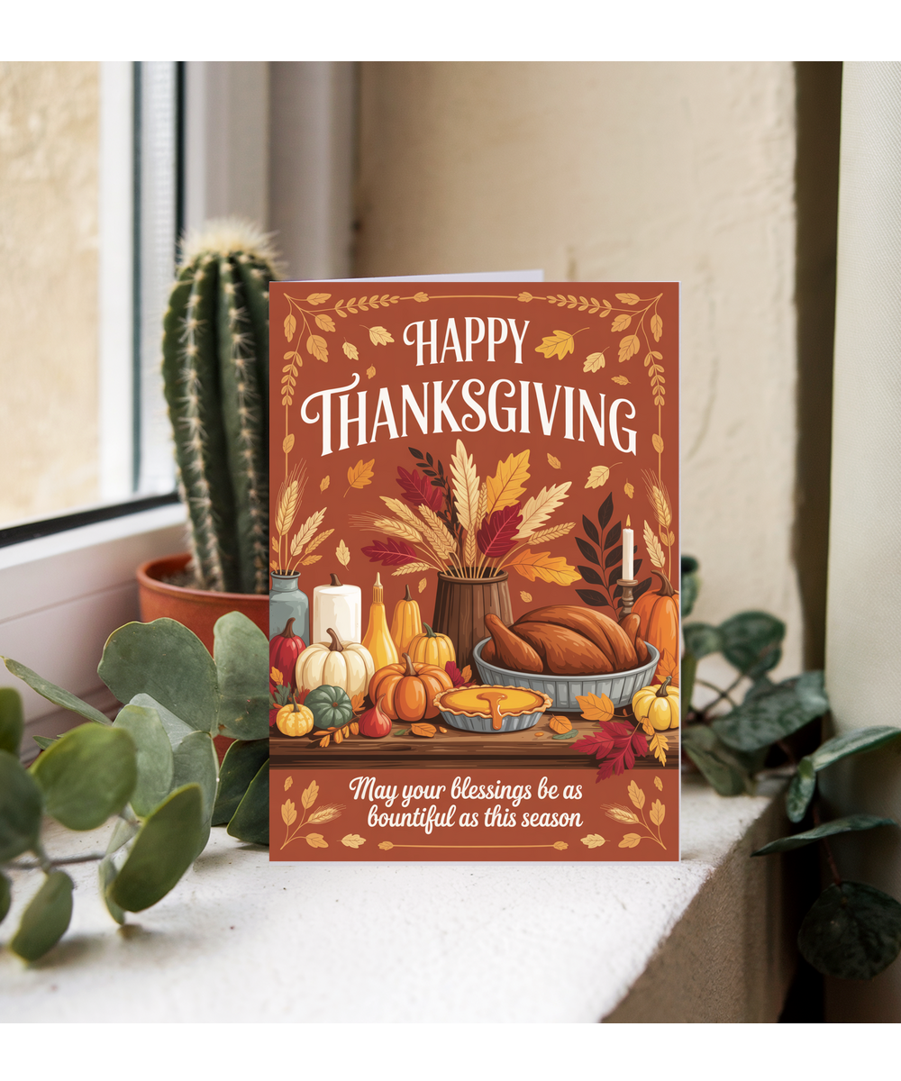 Happy thanksgiving card may your blessings