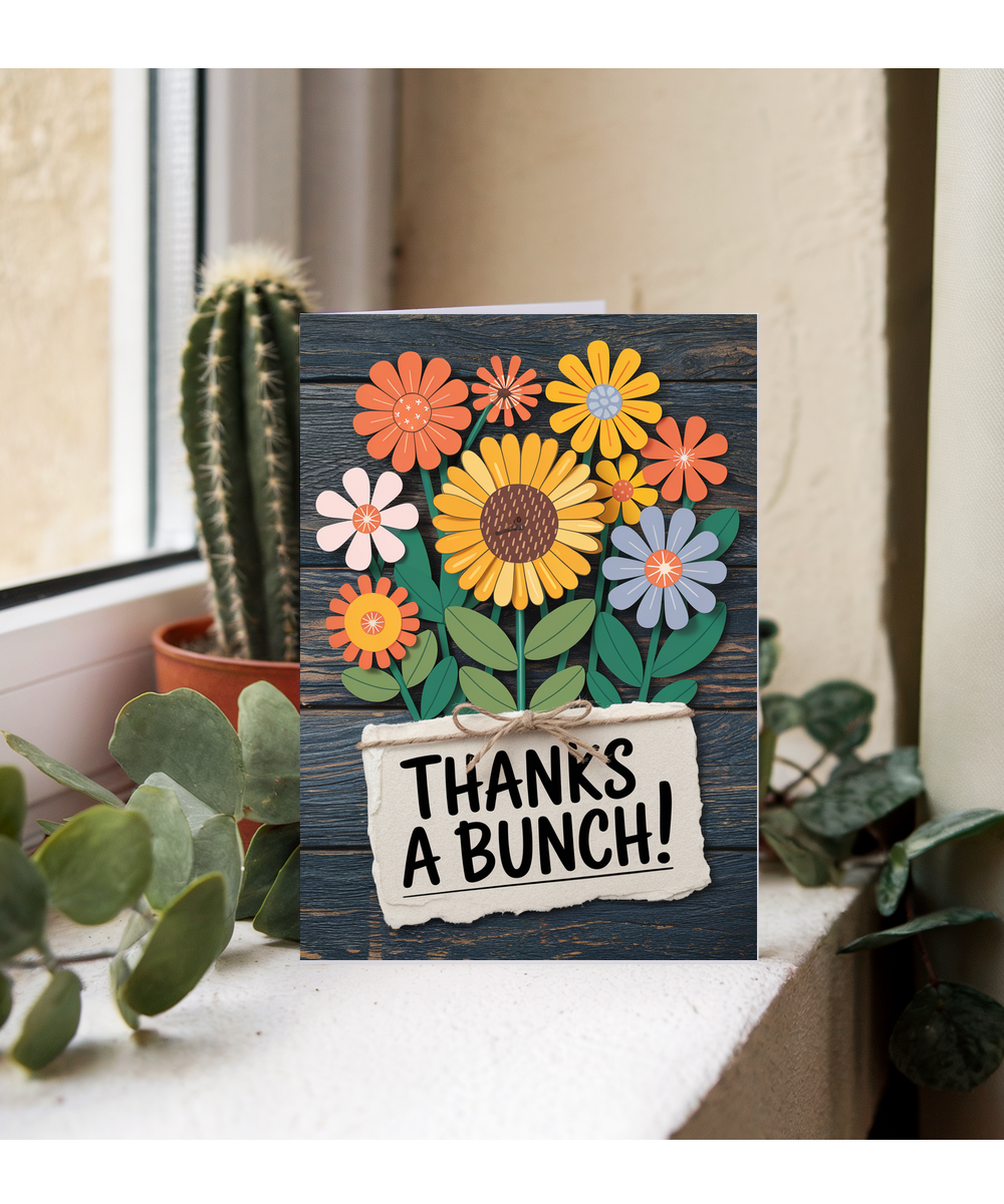 Thanks a Bunch Card floral illustration Hand-drawn