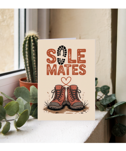 sole mates, hiking pun valentine's day anniversary
