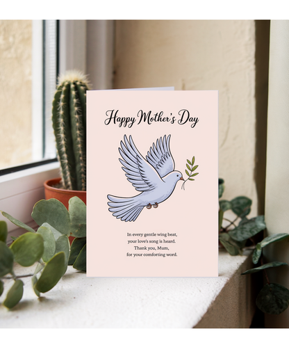 Mothers Day Card Thank you mum dove Traditional poem