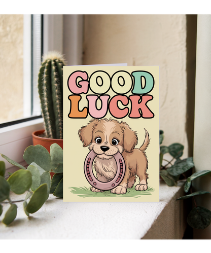 Good Luck - Puppy with a Horseshoe