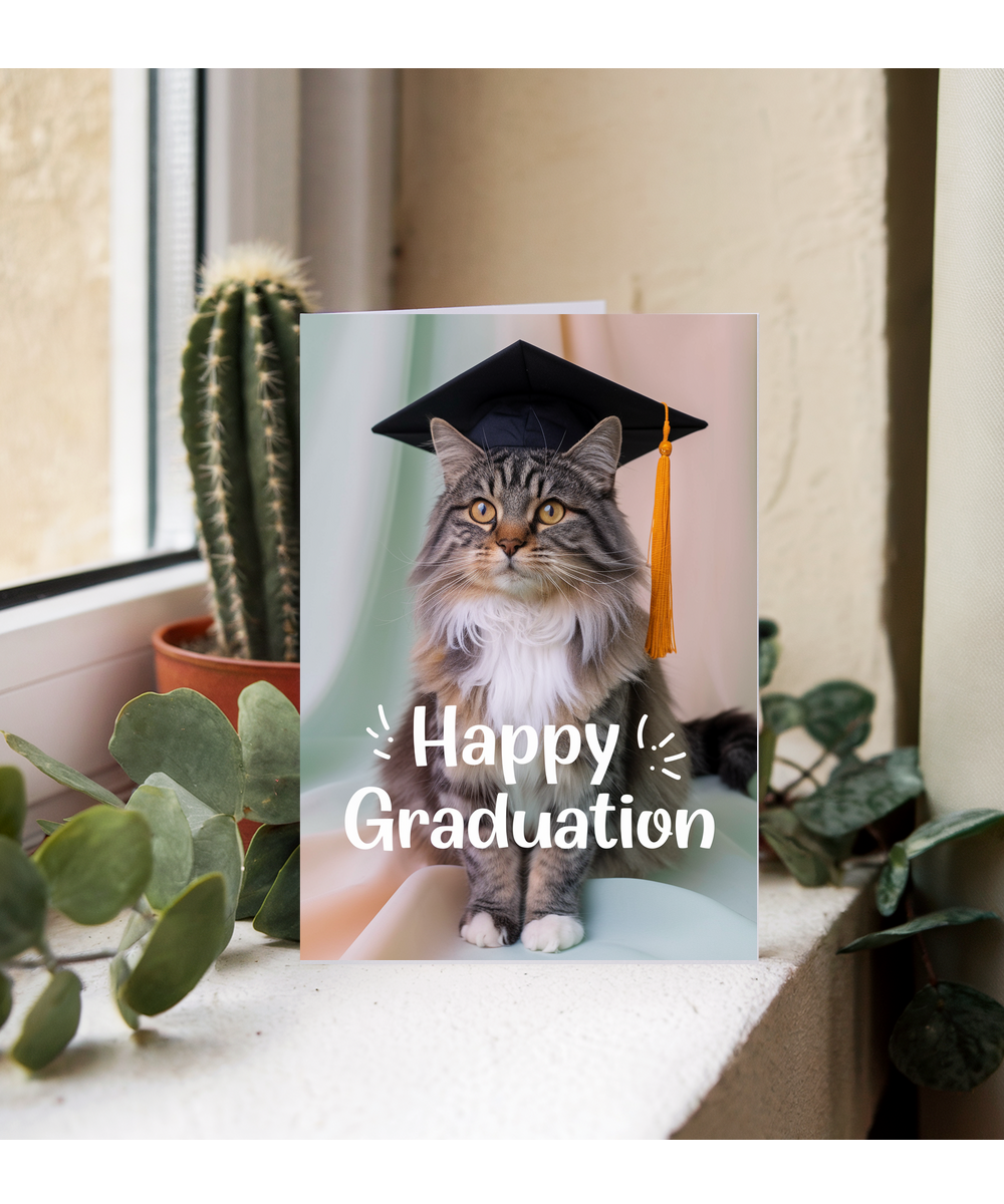 Happy Graduation with Cat with a Cap