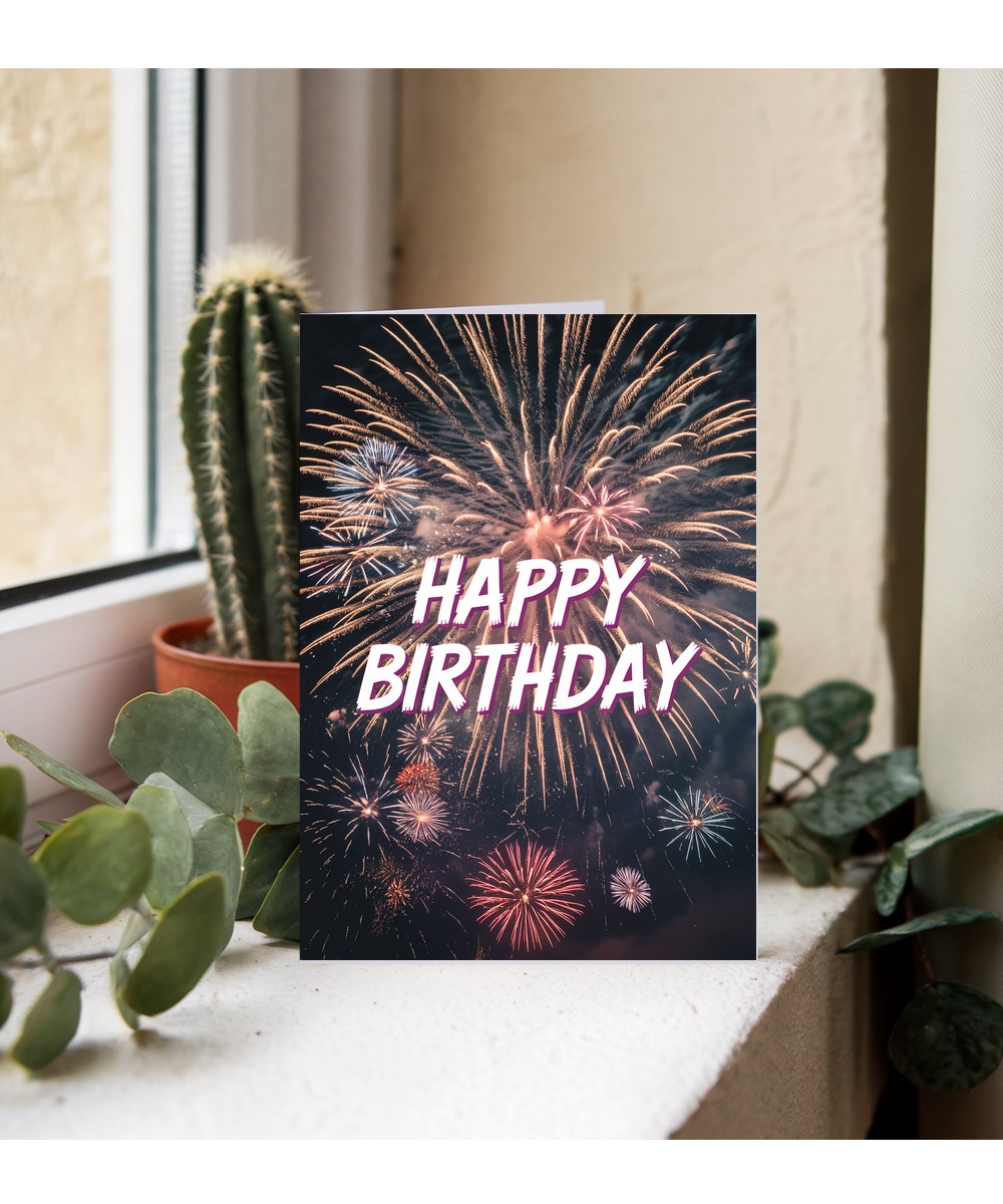 Bursting Fireworks and Bold Typography