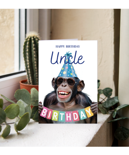 Chimpanzee happy birthday Uncle