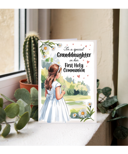 Childrens First Holy Communion Card for a Special Granddaughter