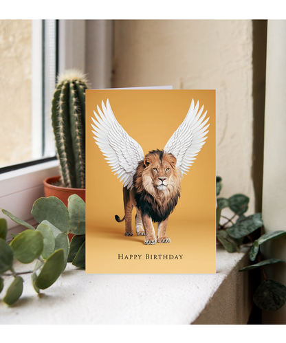 Birthday Card Lion With Wings