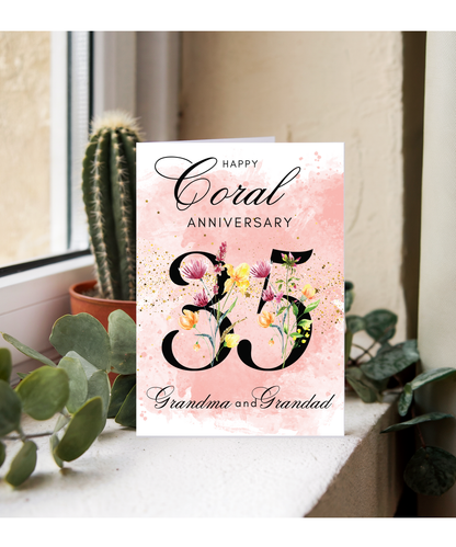 A5 Coral anniversary Grandma and Grandma