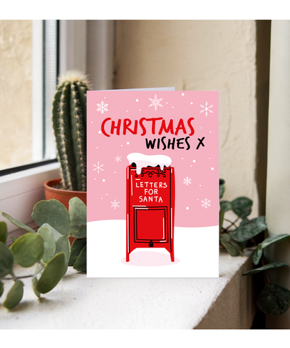 Christmas Card Letters for Santa Letter Box Christmas Wishes in Pink