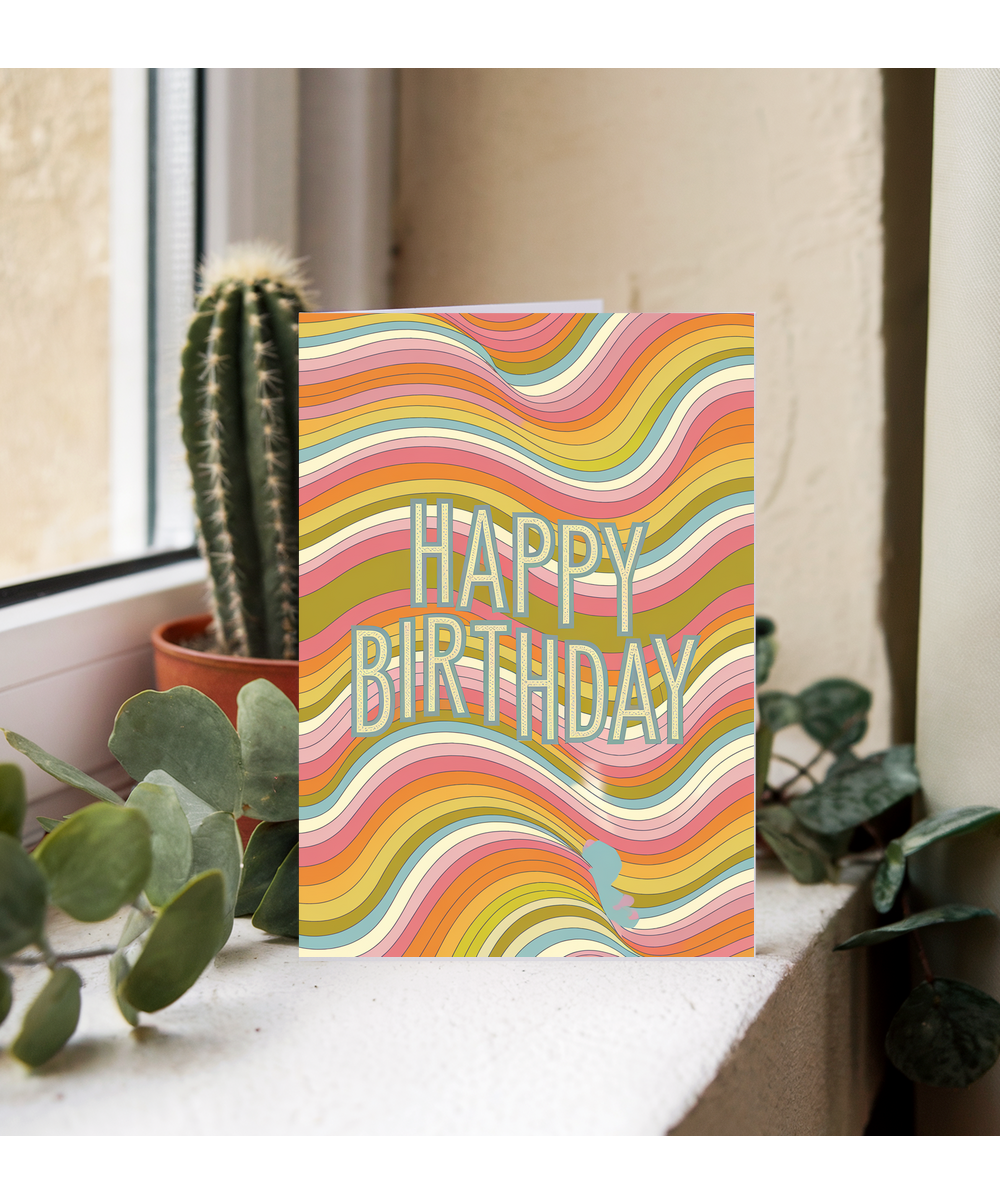 Wavy Line Art with Bright Colors