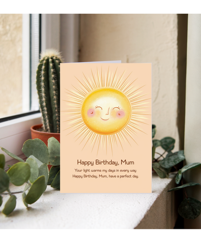 Birthday Card for Mum from son daughter Sun poem