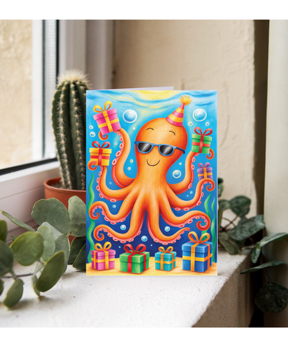 Kids birthday octopus with gifts