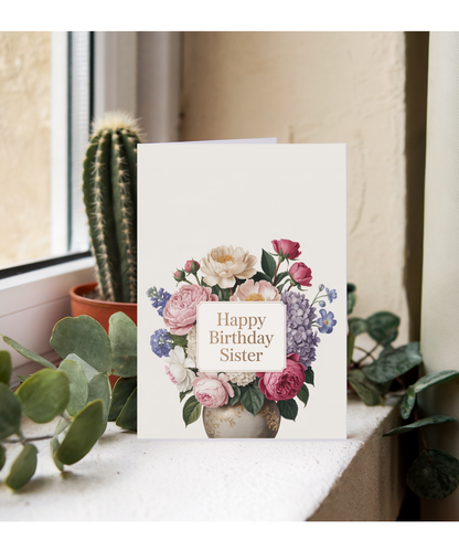 Happy Birthday sister, blooming flowers
