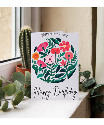 floral circle wishing you a very happy birthday