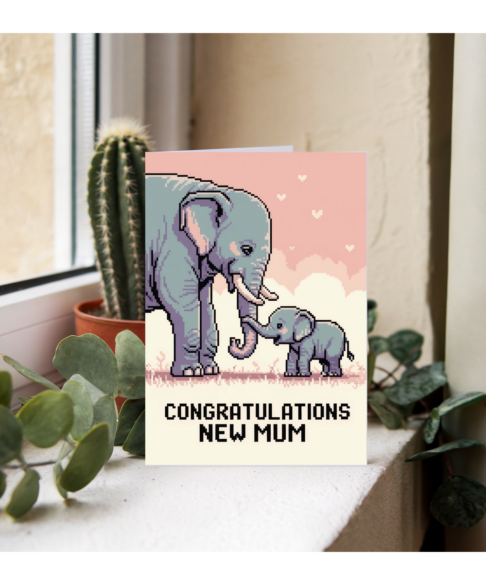 New mum pixel elephant baby