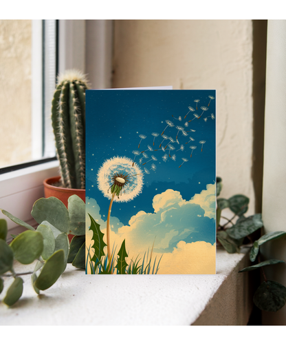 dandelion blowing in the wind